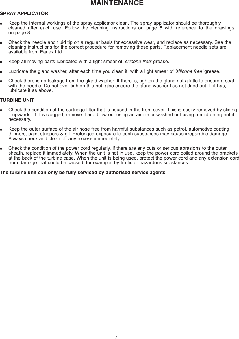 Page 7 of 12 - Earlex Earlex-Earlex-Paint-Sprayer-Hv7000-Users-Manual- L0285 07/04  Earlex-earlex-paint-sprayer-hv7000-users-manual