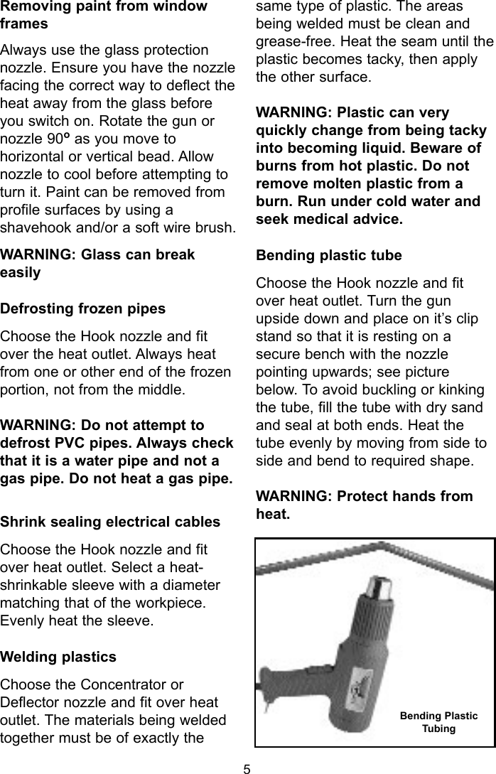 Page 5 of 8 - Earlex Earlex-Heating-Gun-Kit-Hg-1600K-Users-Manual- Hg1600  Earlex-heating-gun-kit-hg-1600k-users-manual