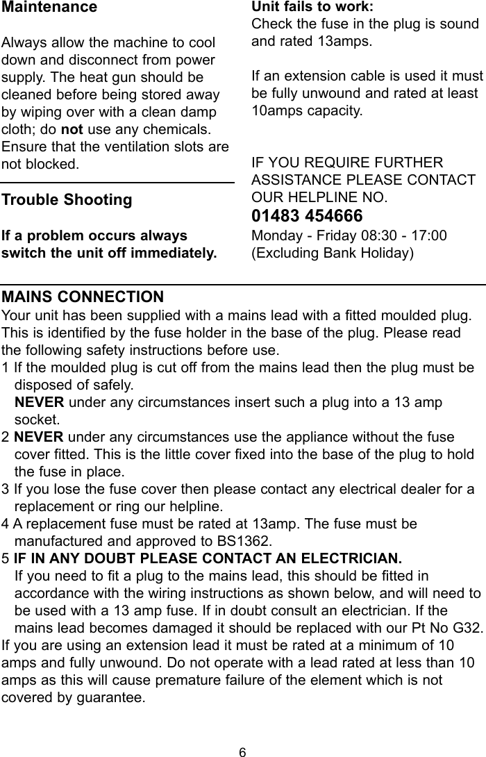 Page 6 of 8 - Earlex Earlex-Heating-Gun-Kit-Hg-1600K-Users-Manual- Hg1600  Earlex-heating-gun-kit-hg-1600k-users-manual