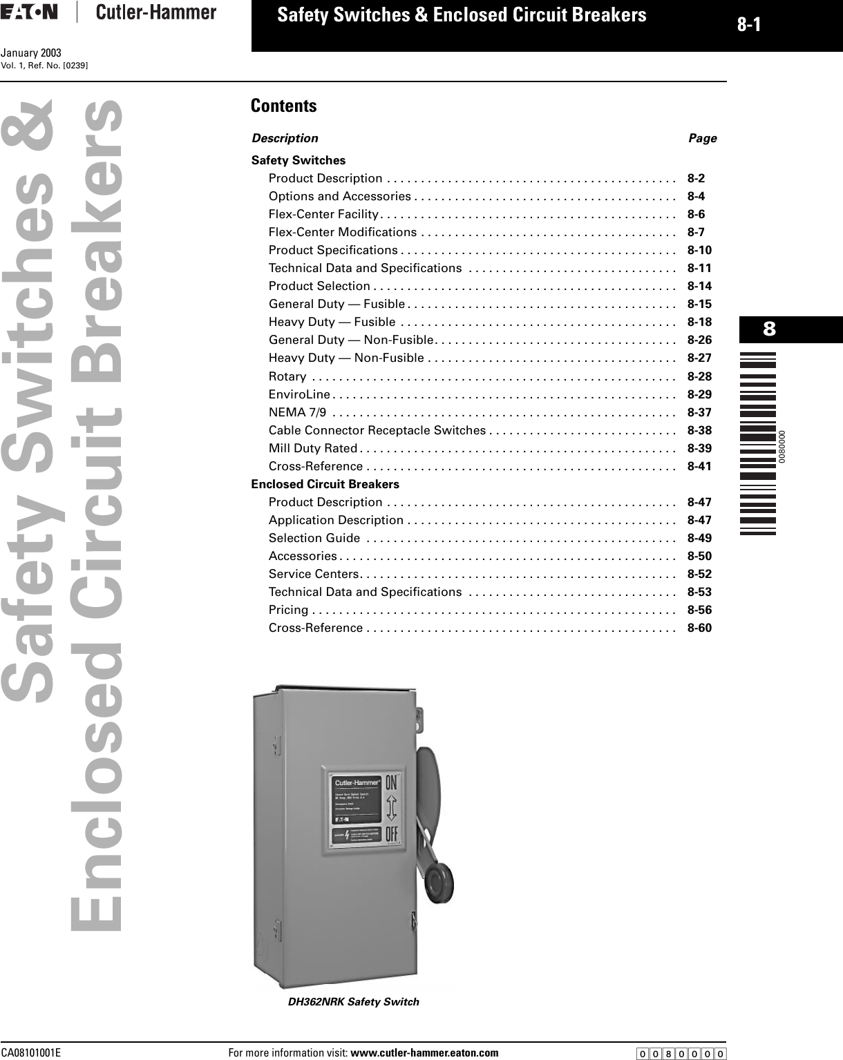 Eaton Safety Switches And Enclosed Circuit Breakers Ca08101001E Users