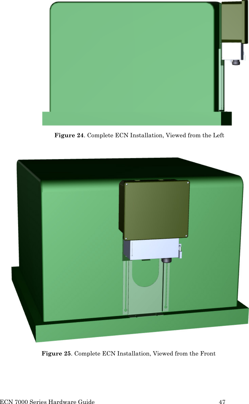  ECN 7000 Series Hardware Guide        47  Figure 24. Complete ECN Installation, Viewed from the Left   Figure 25. Complete ECN Installation, Viewed from the Front  