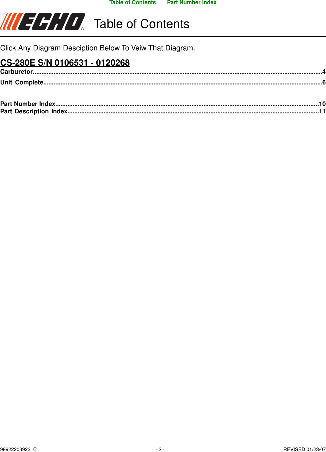 Page 2 of 12 - Echo Echo-Cs-280E-Users-Manual-  Echo-cs-280e-users-manual