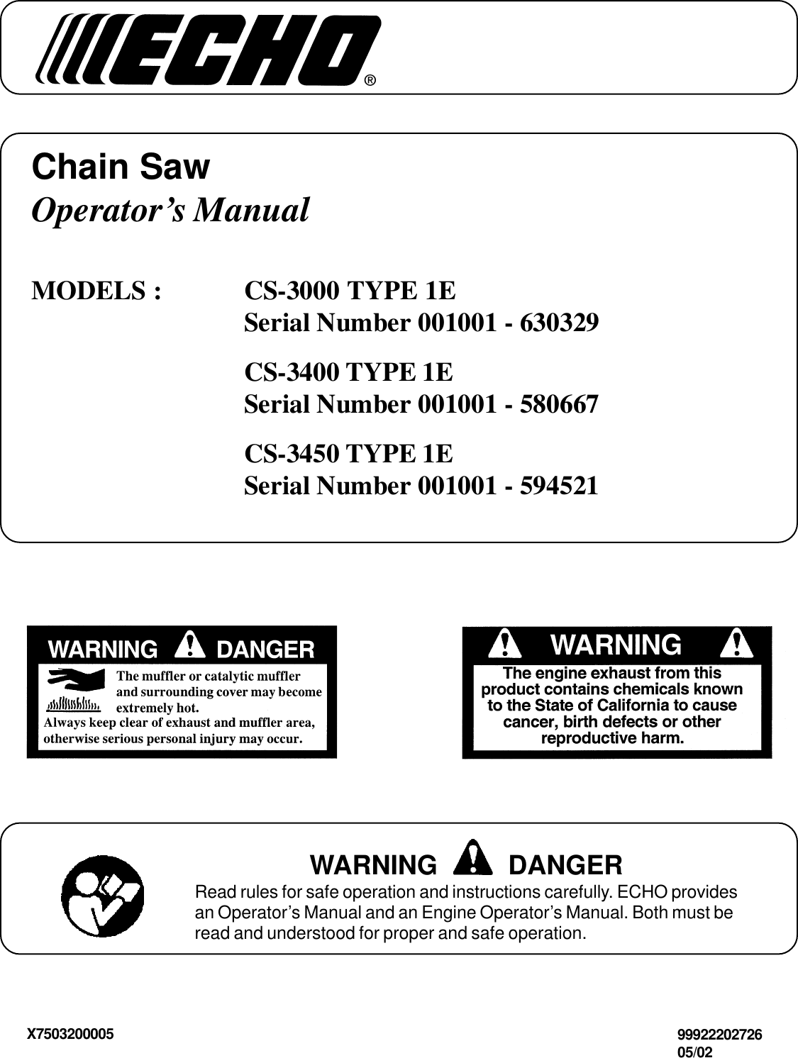 Cs 3000 Echo Cs 3000 Type 1E 3400 3450 Users Manual Cs300034003450aes_050602