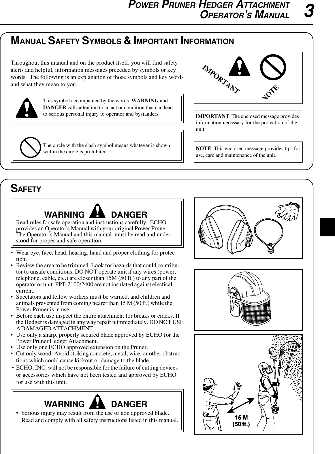 Page 3 of 8 - Echo Echo-Pp-1200-Pp-1250-Pp-1260-Pp-1400-Ppt-2100-Ppt-2400-Ppfd-2400-Users-Manual- Hedger  Echo-pp-1200-pp-1250-pp-1260-pp-1400-ppt-2100-ppt-2400-ppfd-2400-users-manual