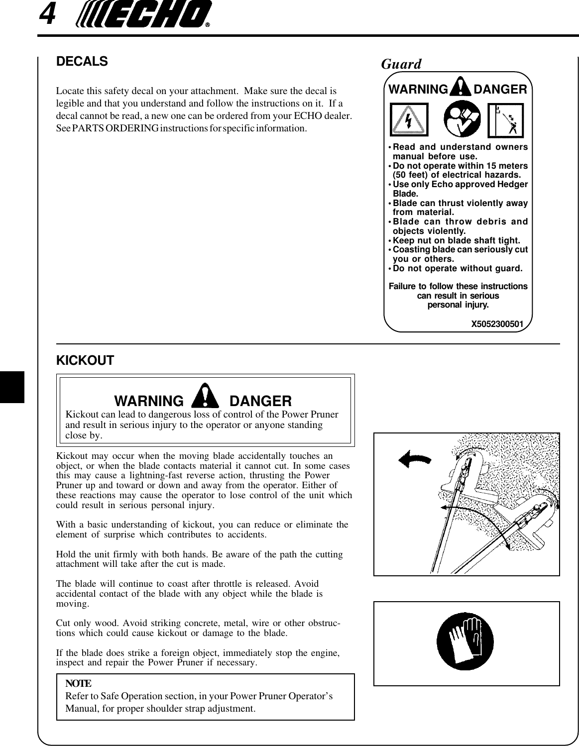 Page 4 of 8 - Echo Echo-Pp-1200-Pp-1250-Pp-1260-Pp-1400-Ppt-2100-Ppt-2400-Ppfd-2400-Users-Manual- Hedger  Echo-pp-1200-pp-1250-pp-1260-pp-1400-ppt-2100-ppt-2400-ppfd-2400-users-manual