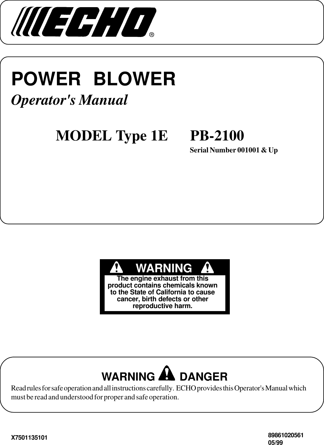 ECHO PB 2100 MANUAL intelligence overview