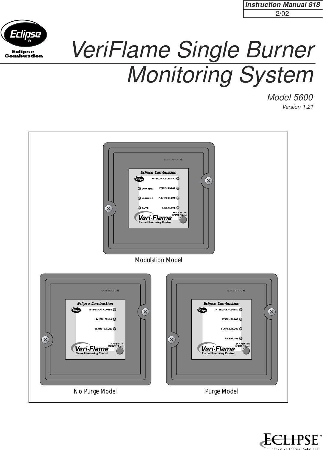 Eclipse Combustion Burner 5600 Users Manual 818_IM202x.pmd