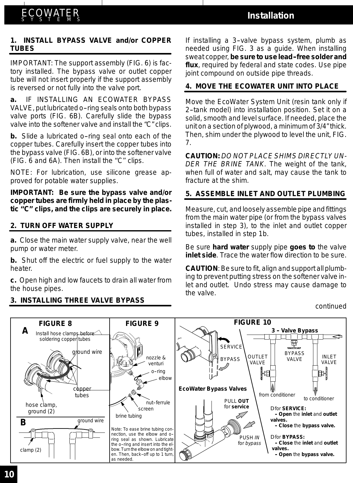 Page 10 of EcoWater Systems 7213206 Water Conditioner User Manual frtpg