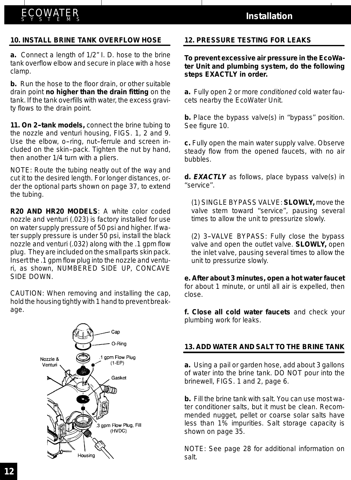 Page 12 of EcoWater Systems 7213206 Water Conditioner User Manual frtpg