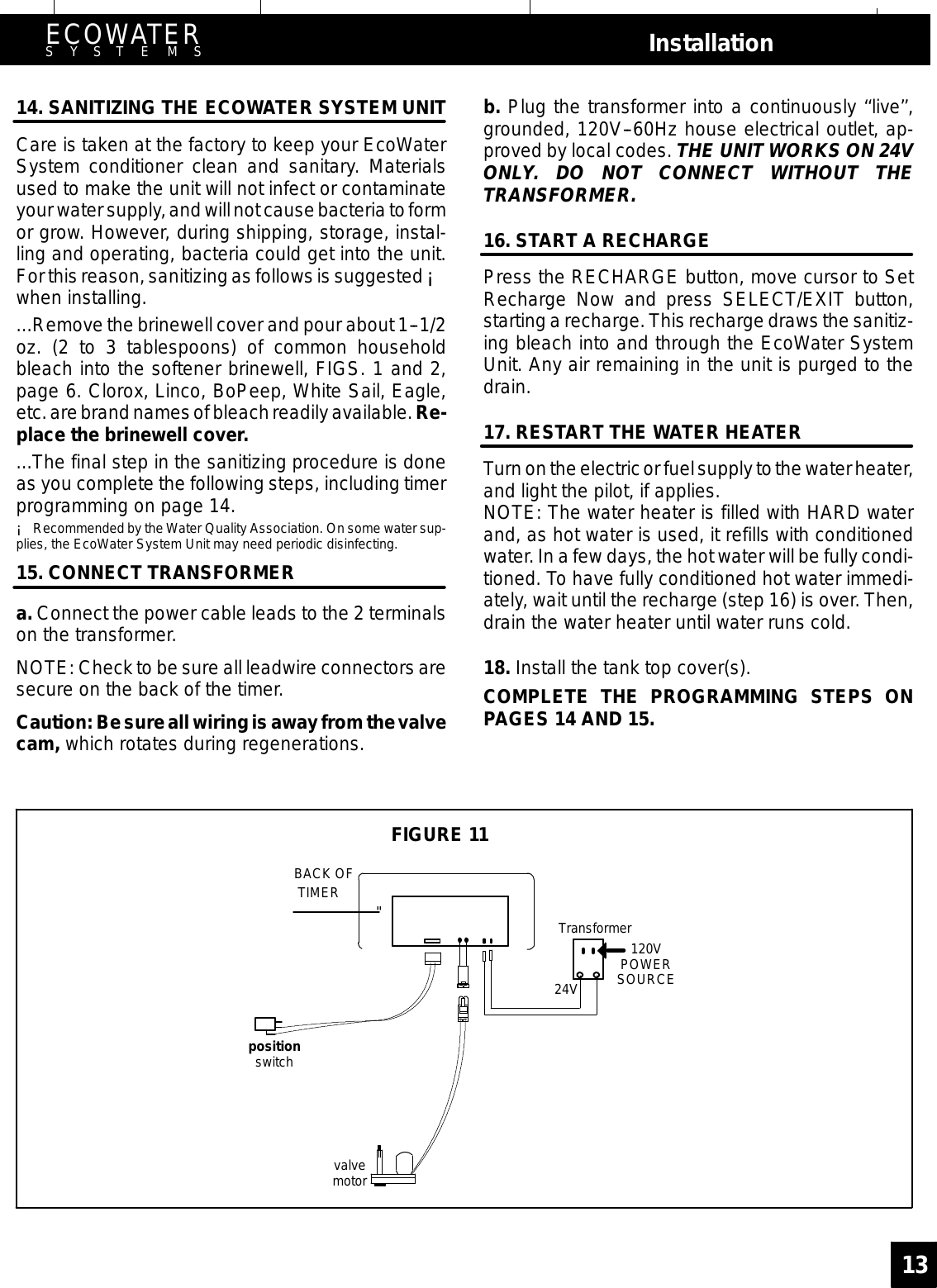 Page 13 of EcoWater Systems 7213206 Water Conditioner User Manual frtpg