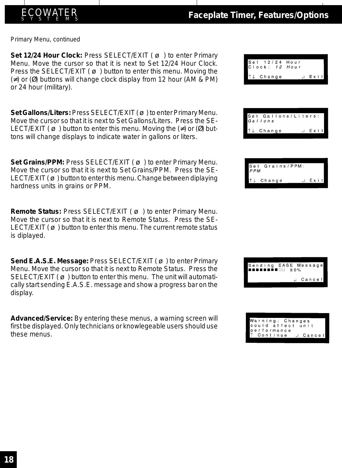 Page 18 of EcoWater Systems 7213206 Water Conditioner User Manual frtpg