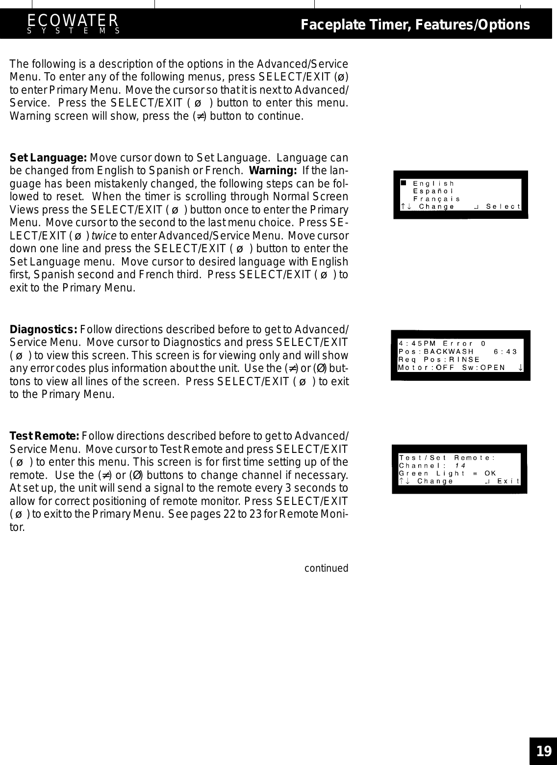 Page 19 of EcoWater Systems 7213206 Water Conditioner User Manual frtpg