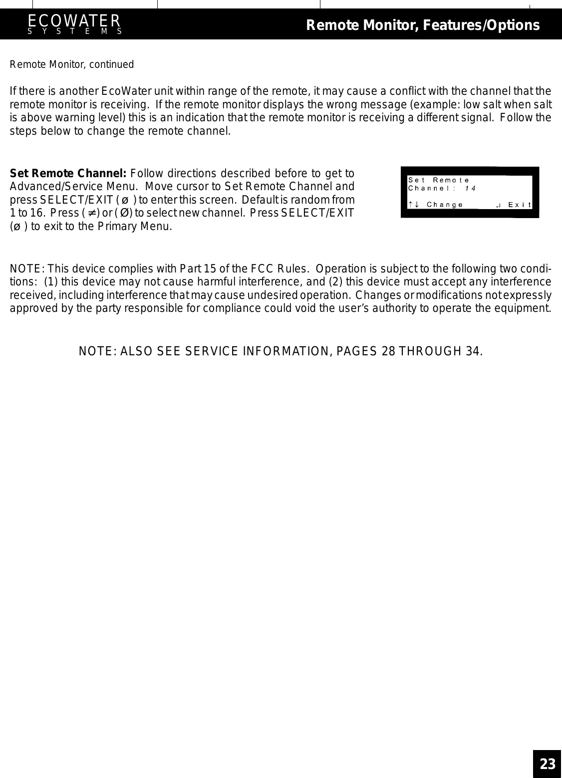 Page 23 of EcoWater Systems 7213206 Water Conditioner User Manual frtpg