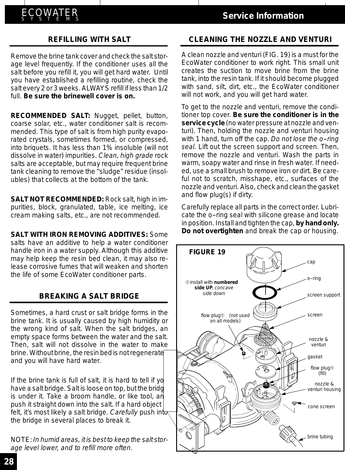 Page 28 of EcoWater Systems 7213206 Water Conditioner User Manual frtpg