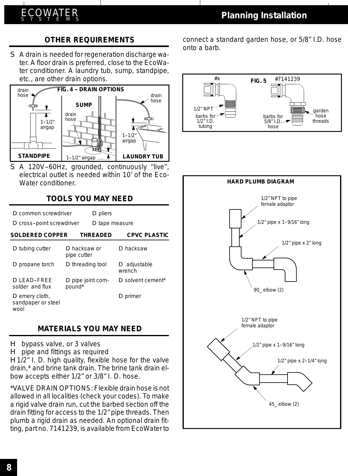 Page 8 of EcoWater Systems 7213206 Water Conditioner User Manual frtpg