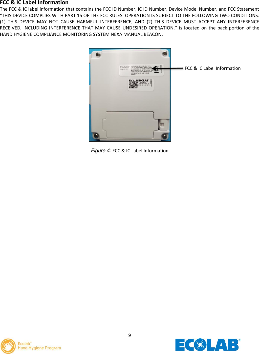 Page 10 of Ecolab 92053071 Hand Hygiene Compliance Monitoring Beacon User Manual Manual
