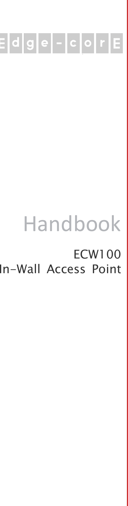   Handbook  ECW100 In-Wall  Access  Point 