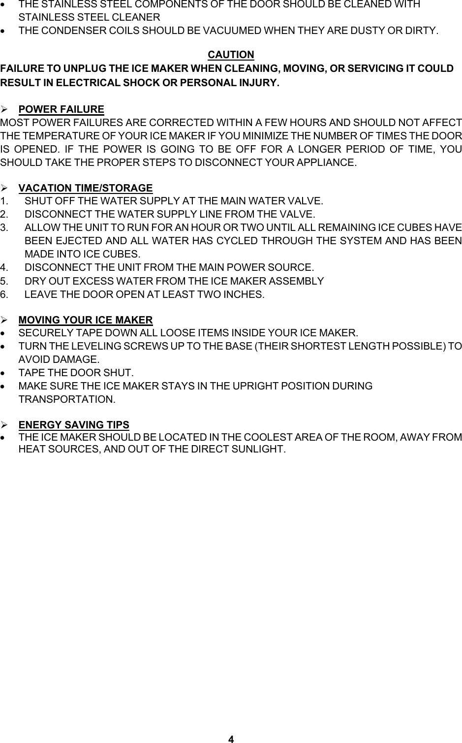 Page 5 of 9 - Edgestar Edgestar-Ib120Ss-Users-Manual-  Edgestar-ib120ss-users-manual