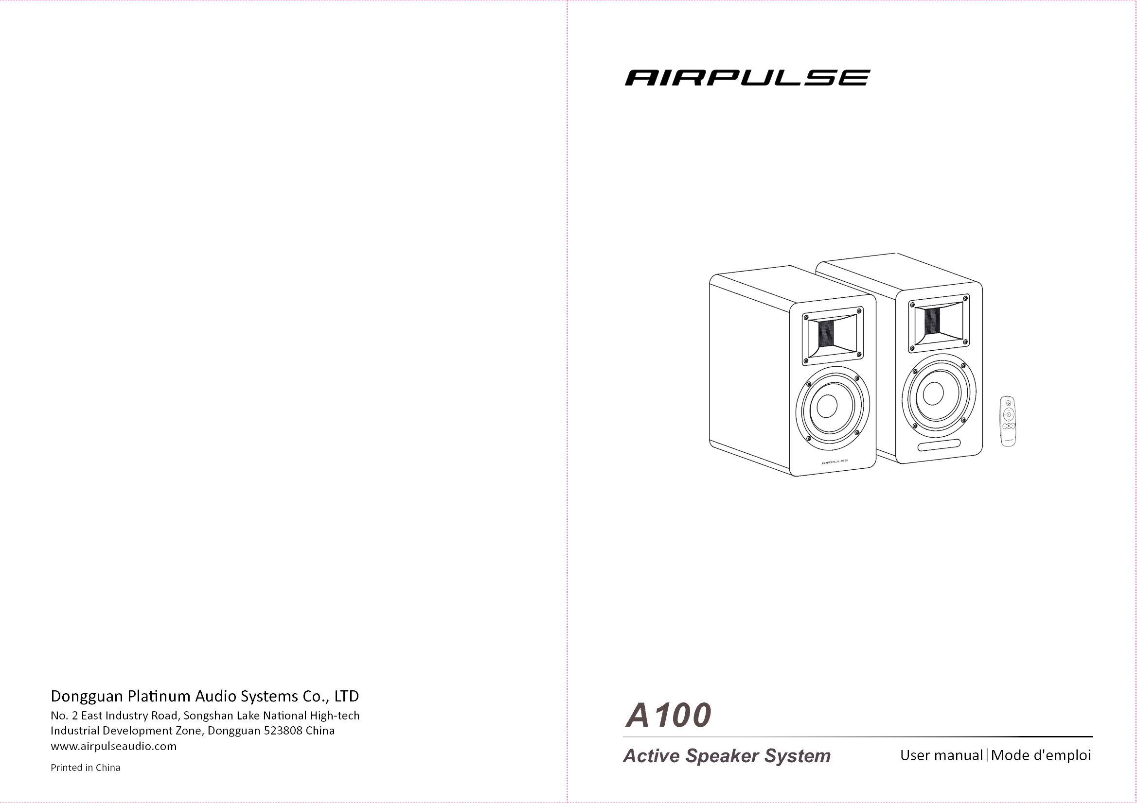 Edifier FCEDF70 ACTIVE SPEAKER SYSTEM User Manual A100