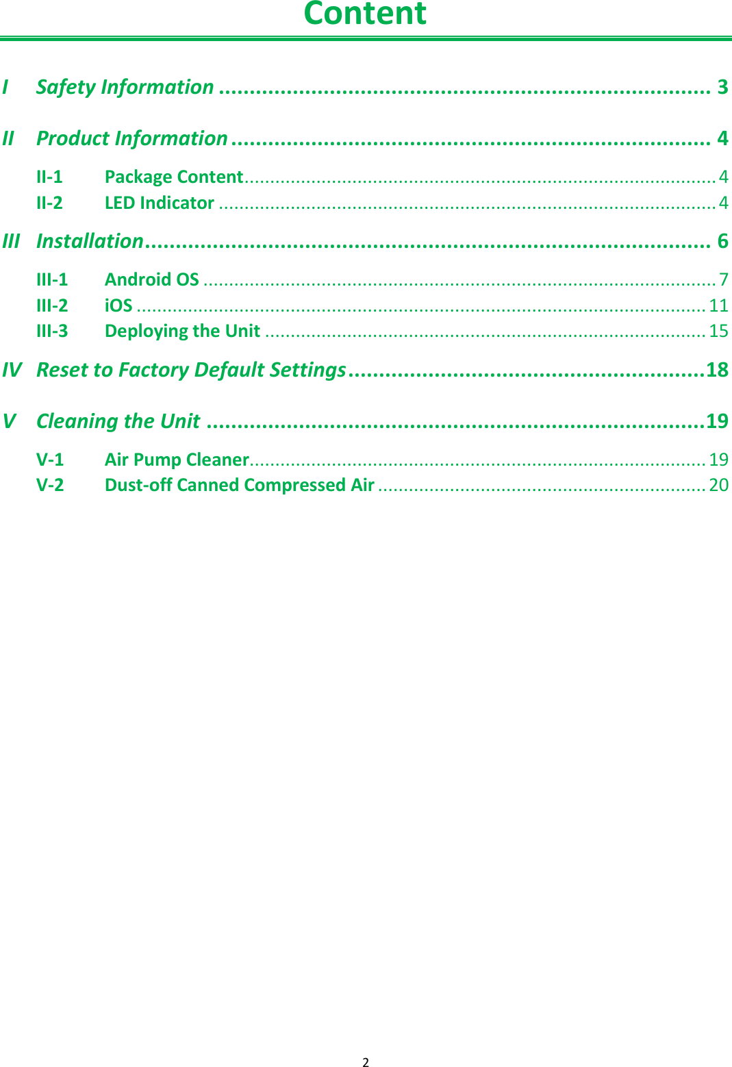 Page 2 of Edimax Technology Co 9520021801 Indoor Air Quality Detector User Manual 