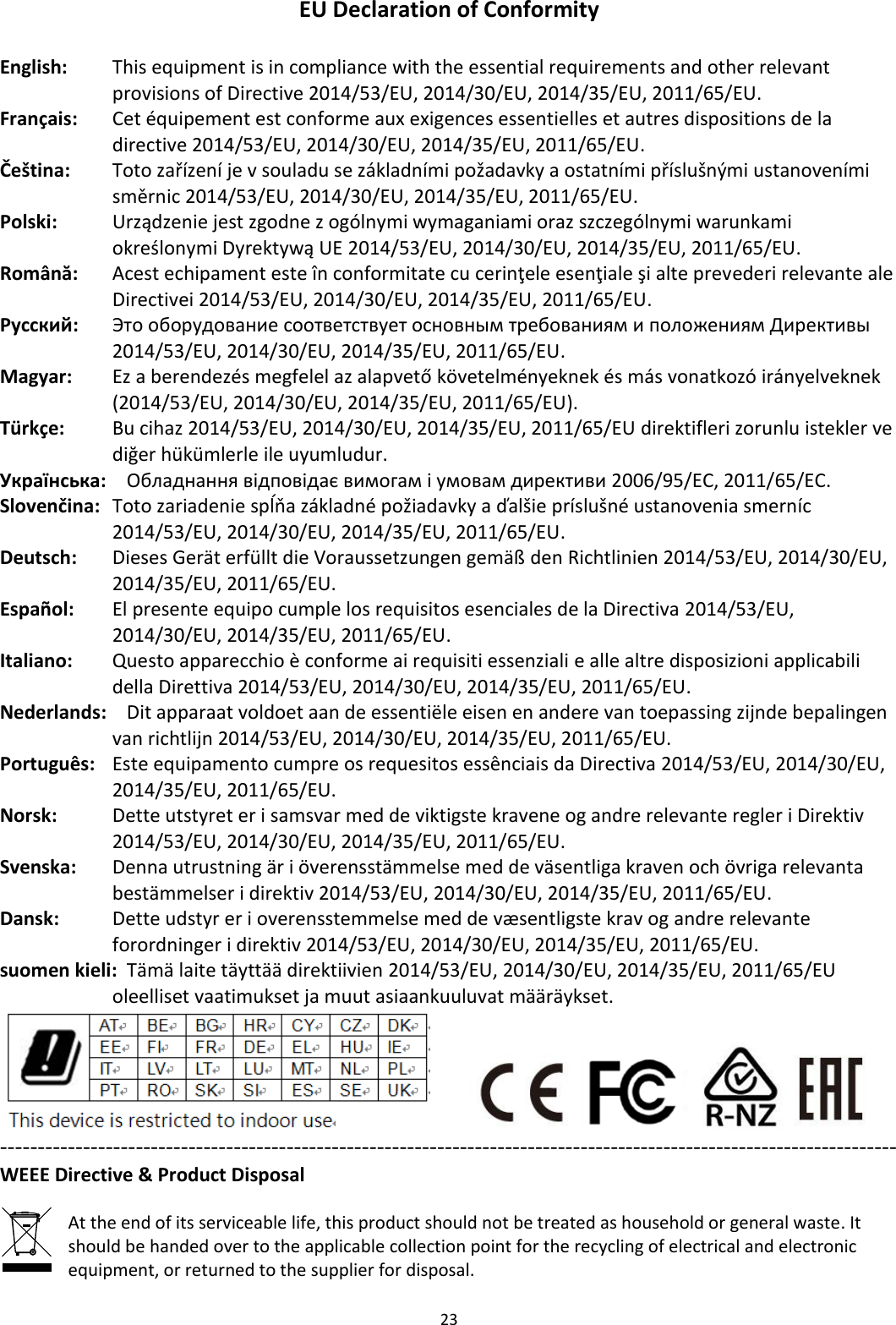 Page 23 of Edimax Technology Co 9520021801 Indoor Air Quality Detector User Manual 