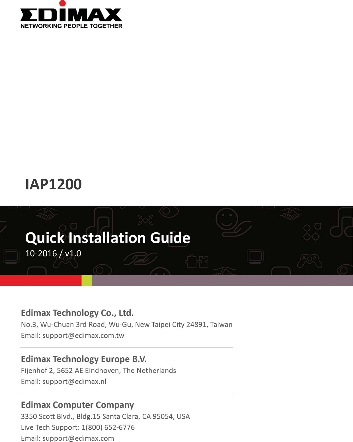                IAP1200   Quick Installation Guide 10-2016 / v1.0     