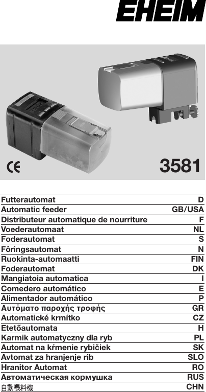 Eheim Autofeeder Users Manual Korrektur 3581 08 09