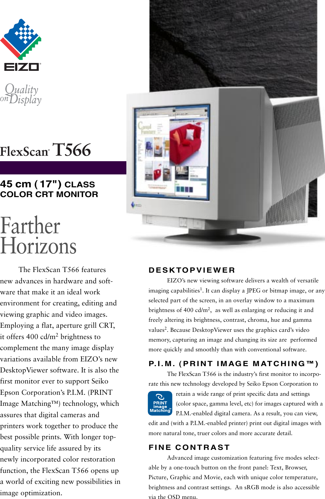 Page 1 of 2 - Eizo T566 FlexScan PDF Datasheet User Manual  To The A35ac6e8-d5fa-43e2-98fe-d416a7464d8b