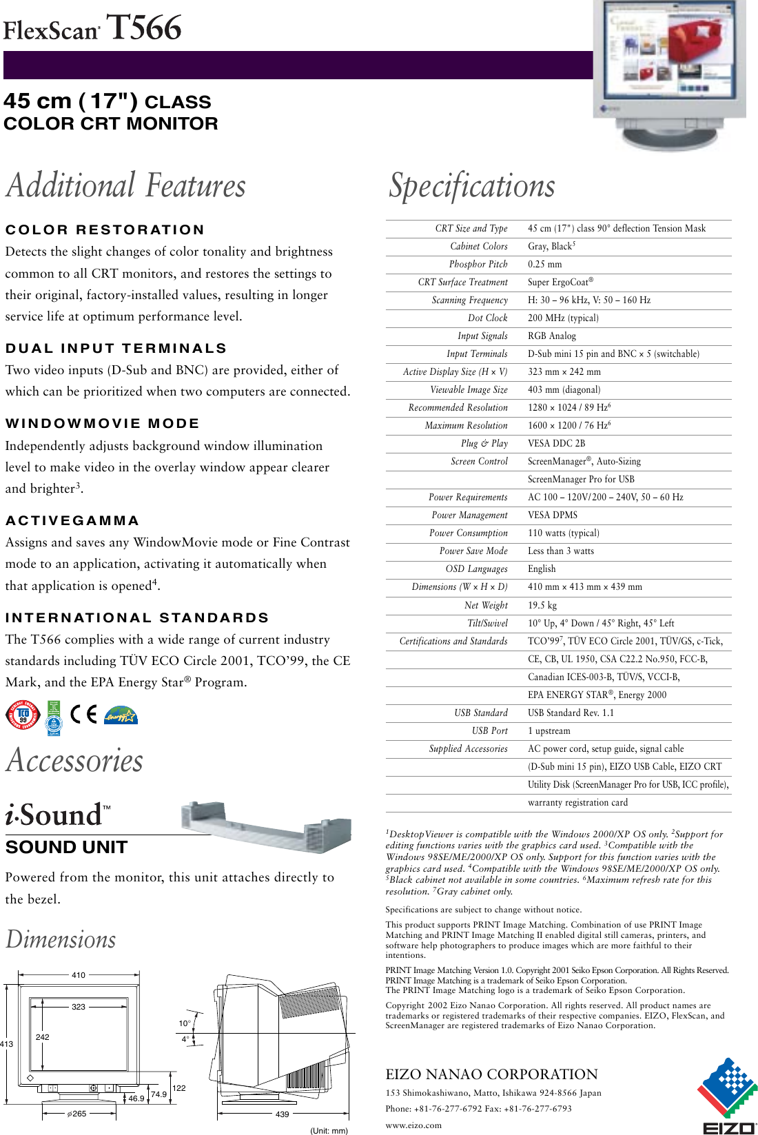 Page 2 of 2 - Eizo T566 FlexScan PDF Datasheet User Manual  To The A35ac6e8-d5fa-43e2-98fe-d416a7464d8b