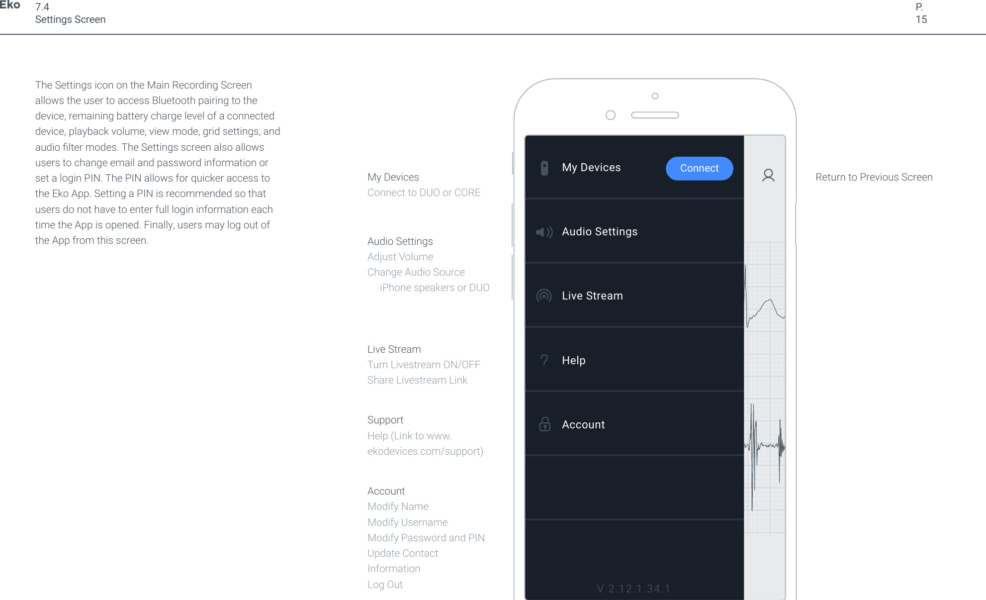 Eko Devices E5 EKG and digital stethoscope device(BLE) User Manual