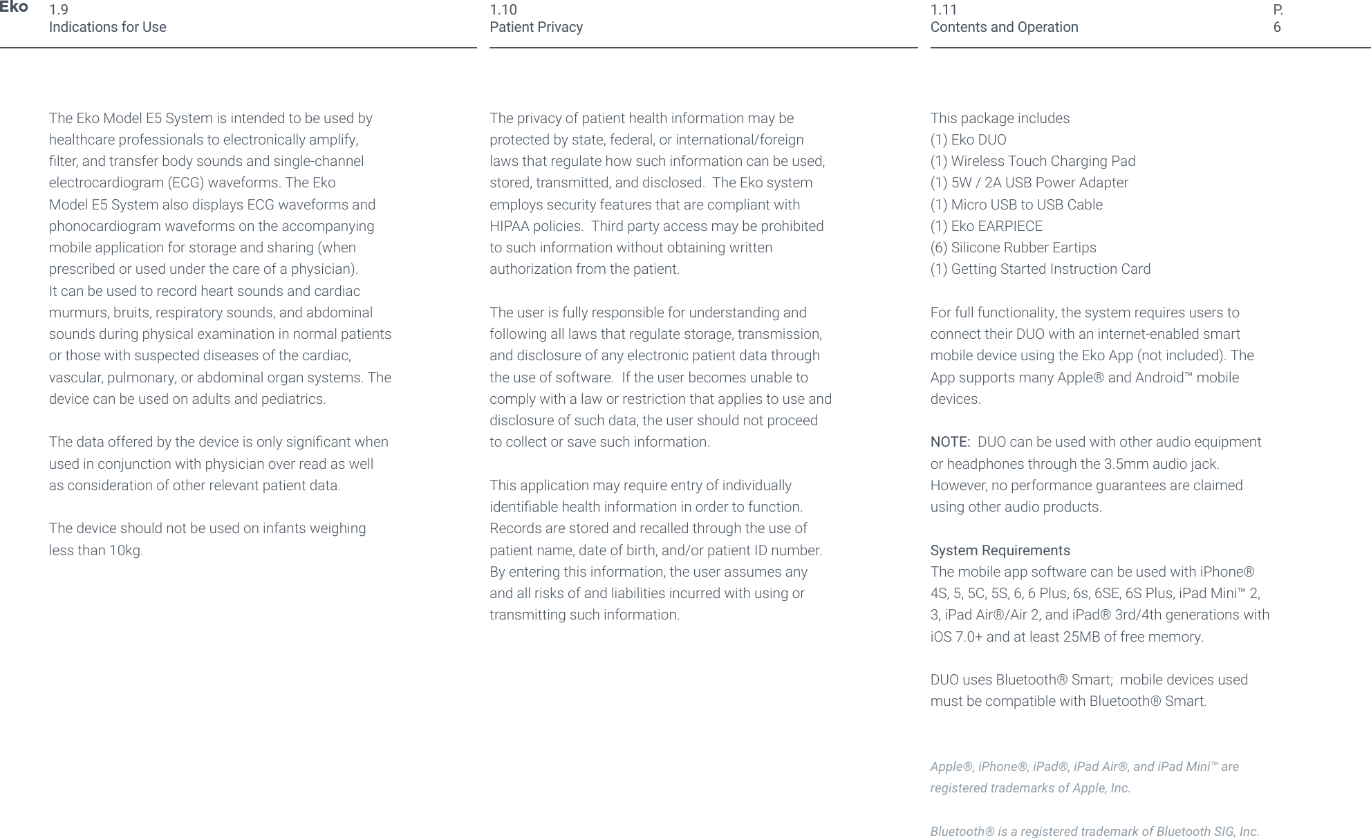 Eko Devices E5 EKG and digital stethoscope device(BLE) User Manual