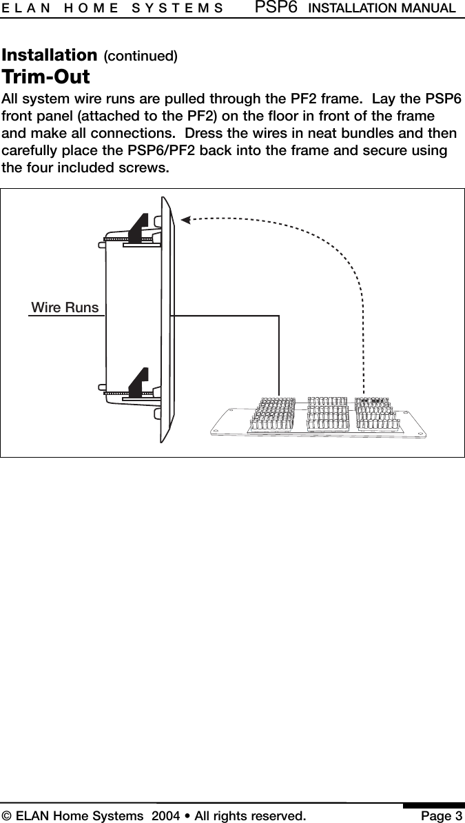 Elan Home Systems Psp6 Users Manual