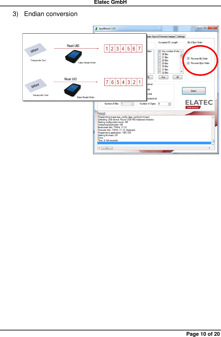 Elatec GmbH Page 10 of 20 3)  Endian conversion  