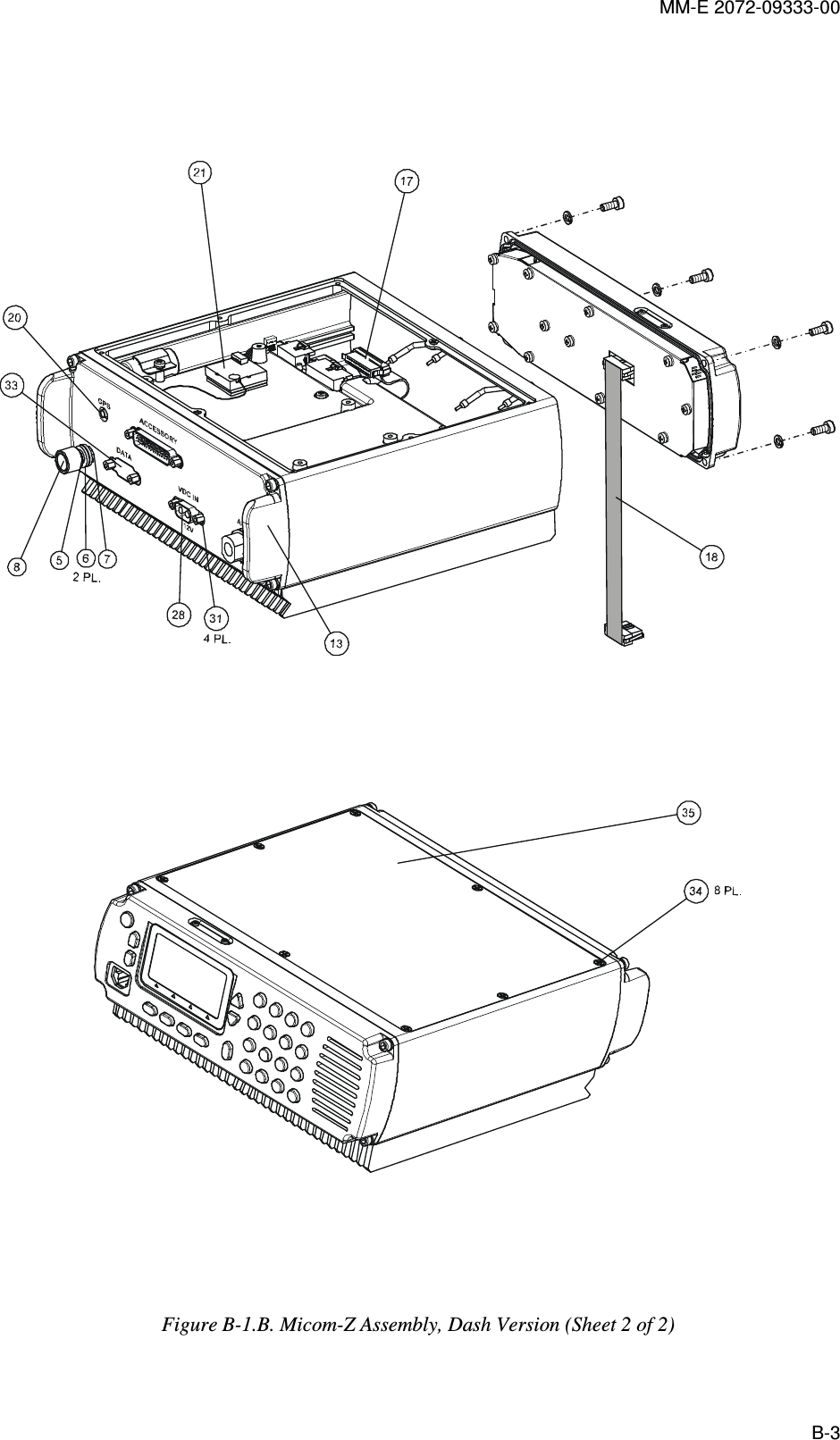 MM-E 2072-09333-00 B-3                Figure  B-1.B. Micom-Z Assembly, Dash Version (Sheet 2 of 2)  