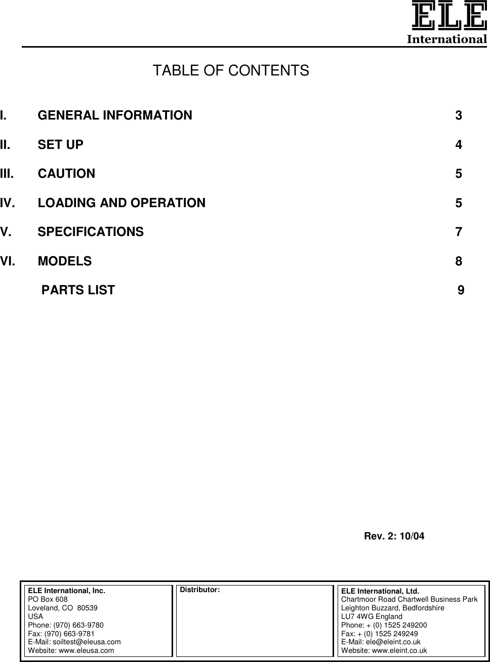 Page 2 of 9 - Ele Ele-88-0200-01-L-3C-4-Users-Manual 88-0200-01 To 88-0220-02 _L-3C-4 L-8C_ Cover1