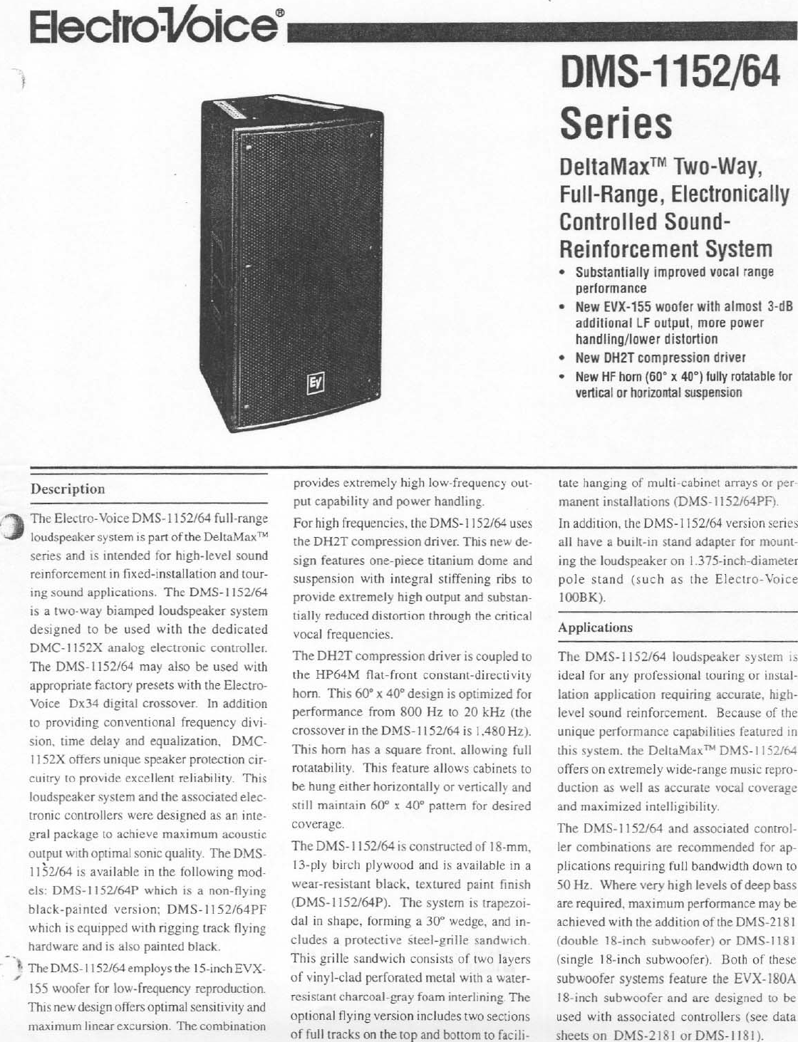 Page 1 of 7 - Electro-Voice Electro-Voice-Dms-1152-Series-Users-Manual- DMS-1152-64 EDS  Electro-voice-dms-1152-series-users-manual