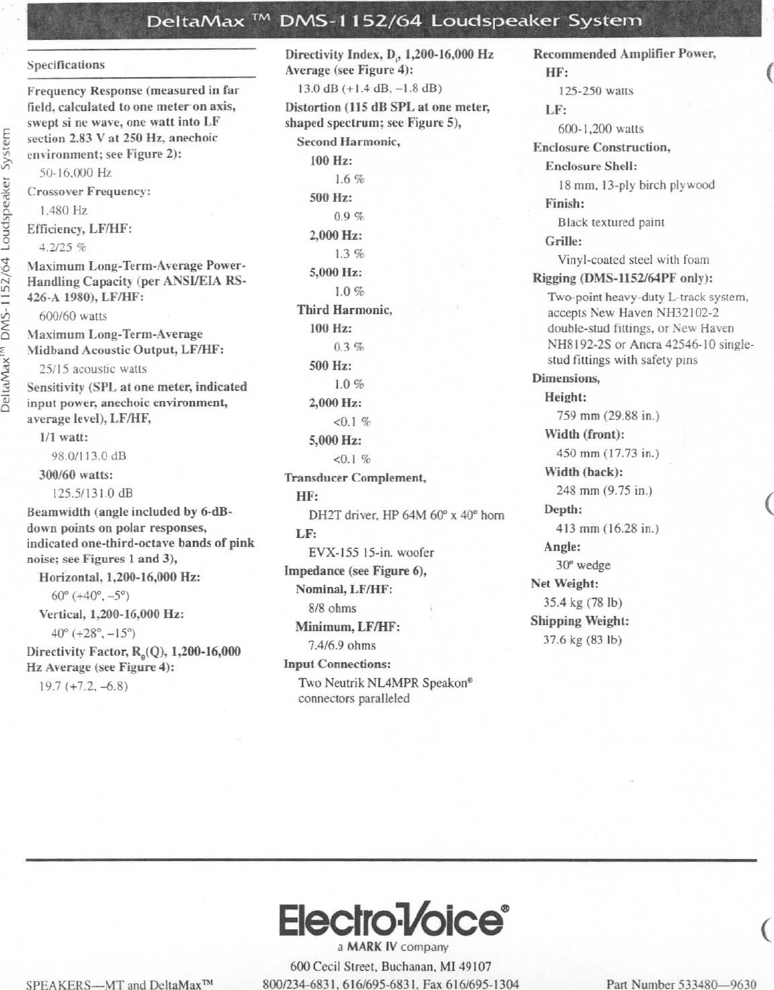 Page 7 of 7 - Electro-Voice Electro-Voice-Dms-1152-Series-Users-Manual- DMS-1152-64 EDS  Electro-voice-dms-1152-series-users-manual