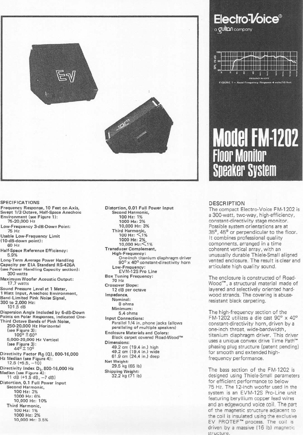 Page 1 of 3 - Electro-Voice Electro-Voice-Fm-1202-Users-Manual- FM-1202 EDS  Electro-voice-fm-1202-users-manual