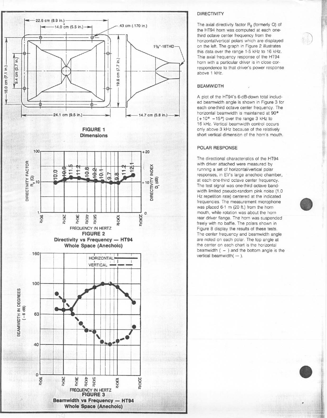 Electro Voice Ht94 Users Manual EDS
