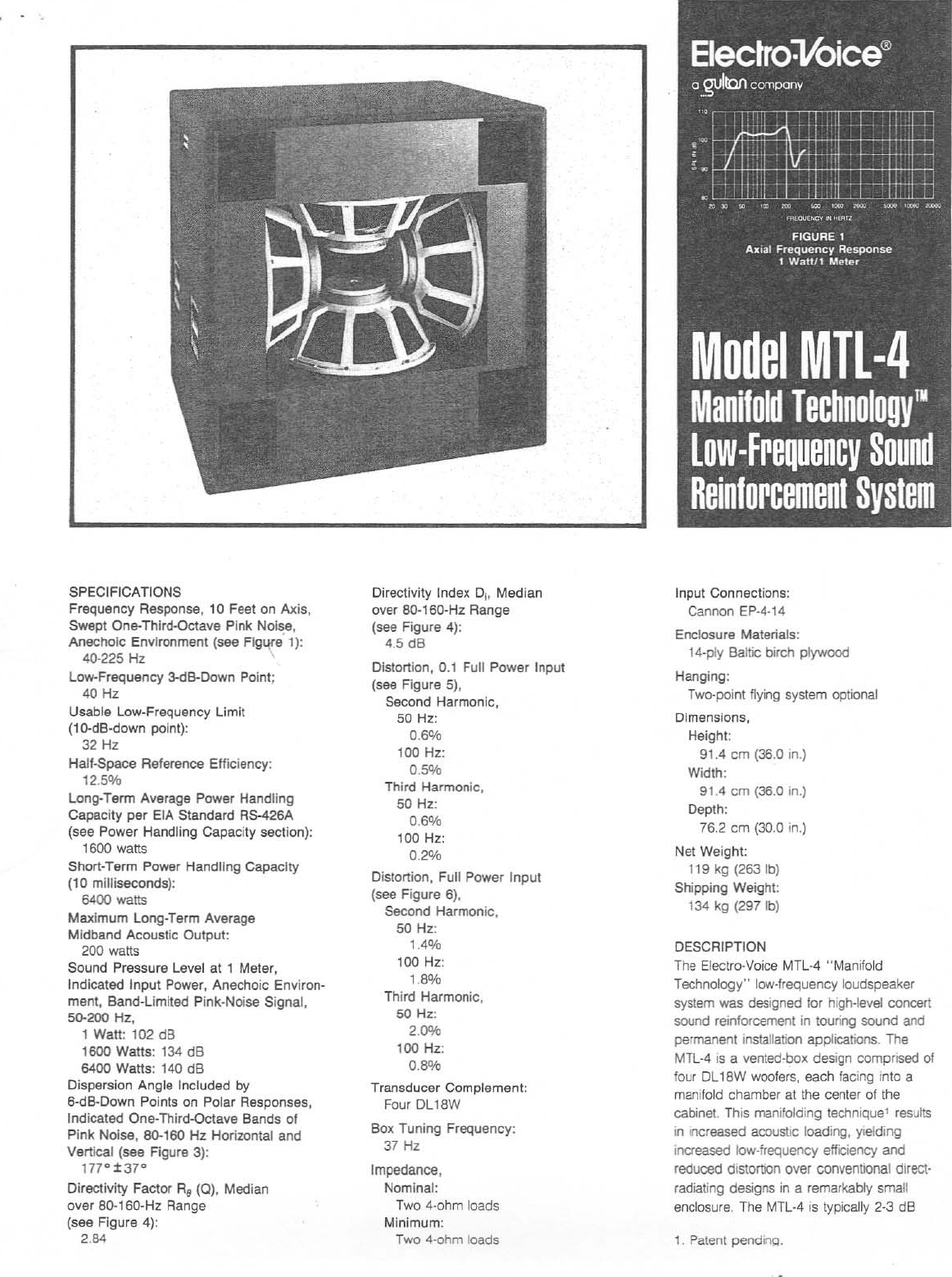 Page 1 of 5 - Electro-Voice Electro-Voice-Mtl-4-Users-Manual- MTL-4 EDS Electro-voice-mtl-4-users-manual