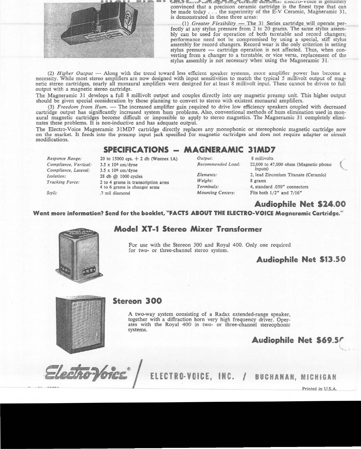 Page 4 of 4 - Electro-Voice Electro-Voice-Royal-400-Users-Manual- Royal 400 EDS  Electro-voice-royal-400-users-manual