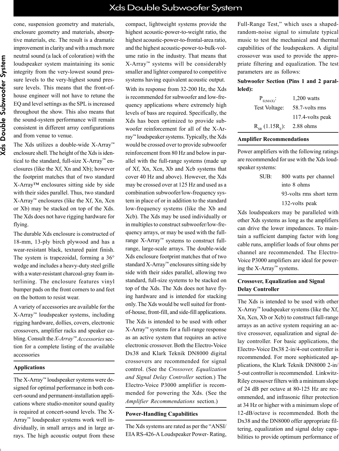 Page 2 of 8 - Electro-Voice Electro-Voice-Speaker-Users-Manual- Xds-eds-534826RevB  Electro-voice-speaker-users-manual