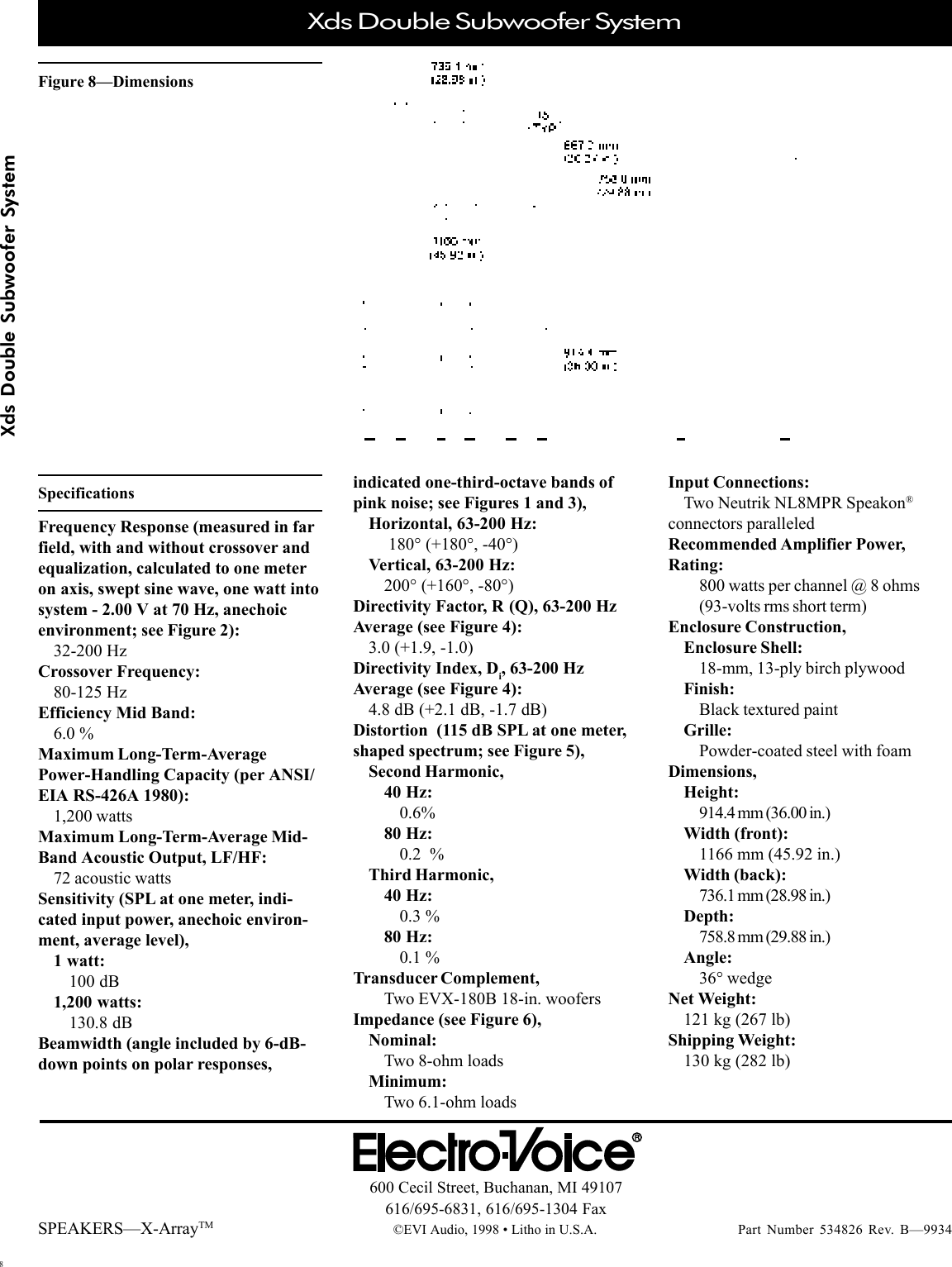 Page 8 of 8 - Electro-Voice Electro-Voice-Speaker-Users-Manual- Xds-eds-534826RevB  Electro-voice-speaker-users-manual