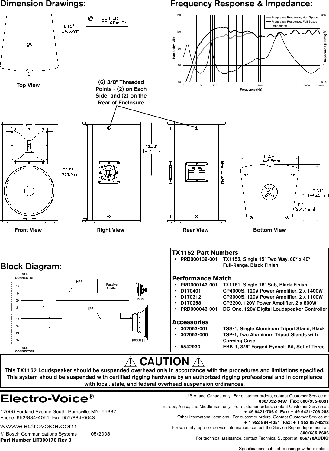Page 2 of 2 - Electro-Voice Electro-Voice-Tx1152-Users-Manual-  Electro-voice-tx1152-users-manual