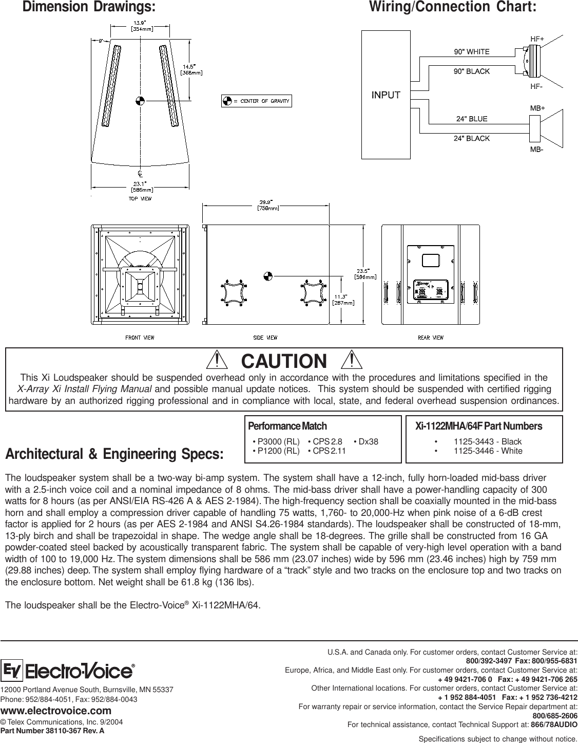 Page 4 of 4 - Electro-Voice Electro-Voice-Xi-1122Mha-64F-Users-Manual- FRi+122_4pg Electro-voice-xi-1122mha-64f-users-manual
