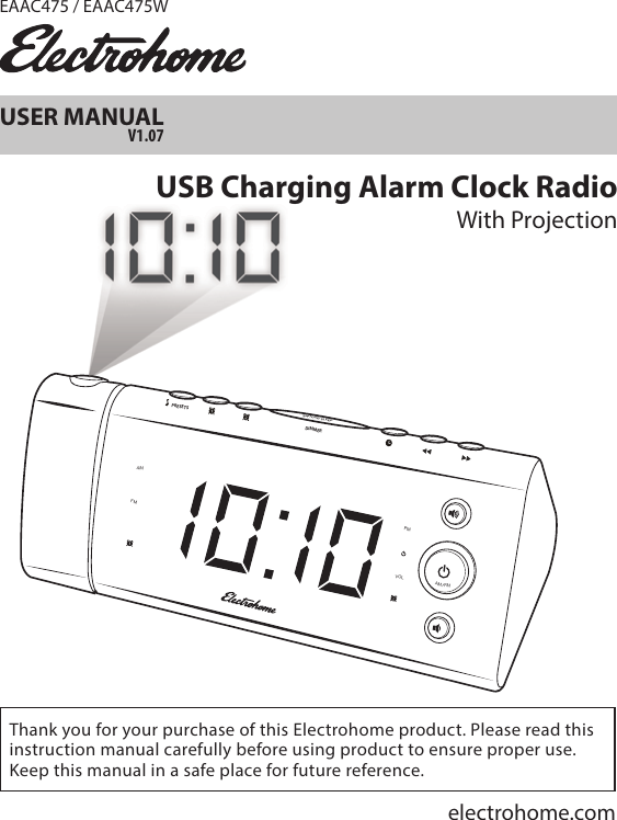 Electrohome EAAC475 EAAC475W Manual V5
