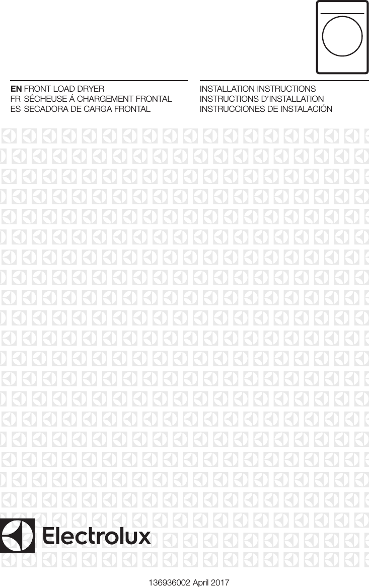 Electrolux EFDC210TIW00 User Manual DRYER Manuals And Guides 1708088L