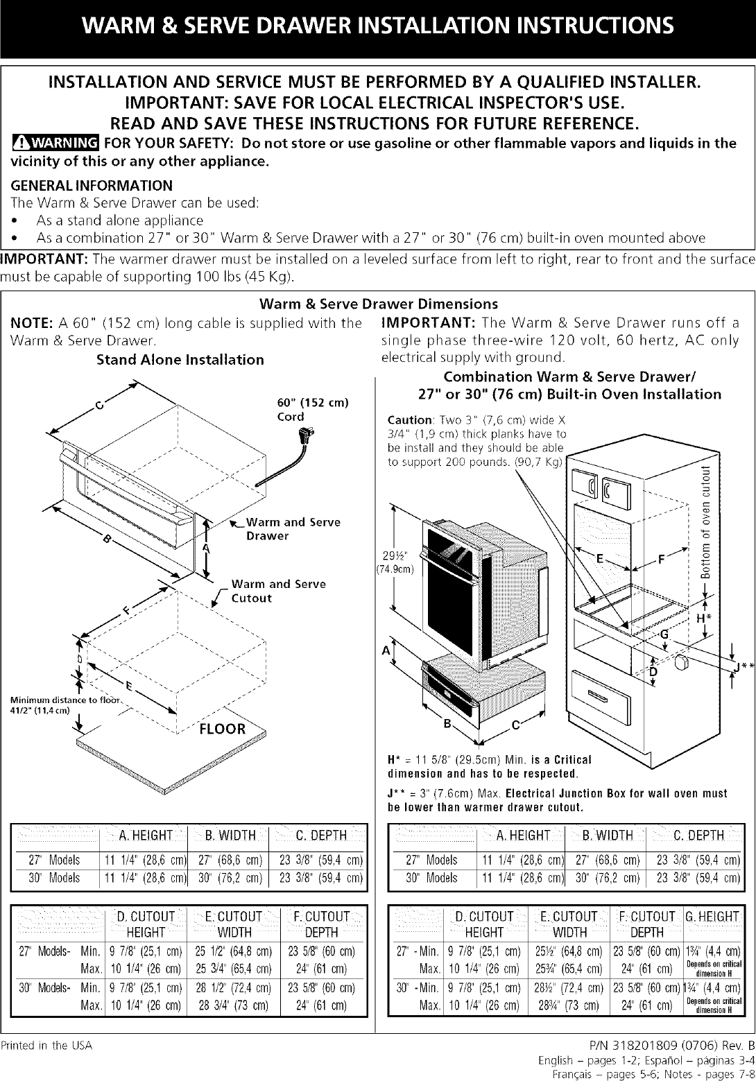 Electrolux Ew27wd55gs2 User Manual Warmer Drawer Manuals And
