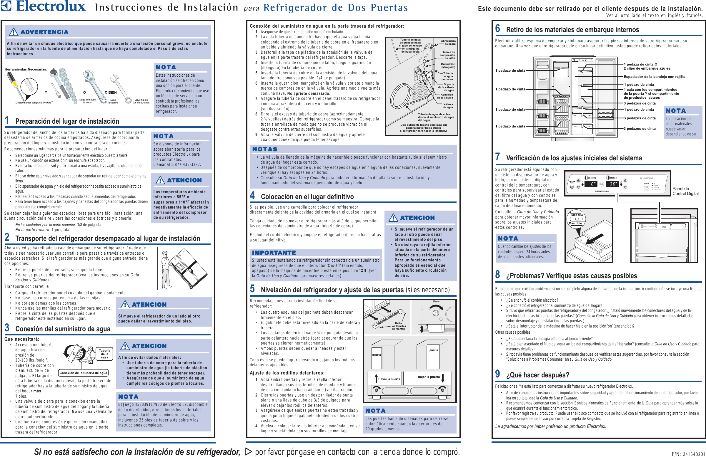 Page 2 of 3 - Electrolux Electrolux-241540201-Users-Manual- E23CS78GSS Install Guide  Electrolux-241540201-users-manual