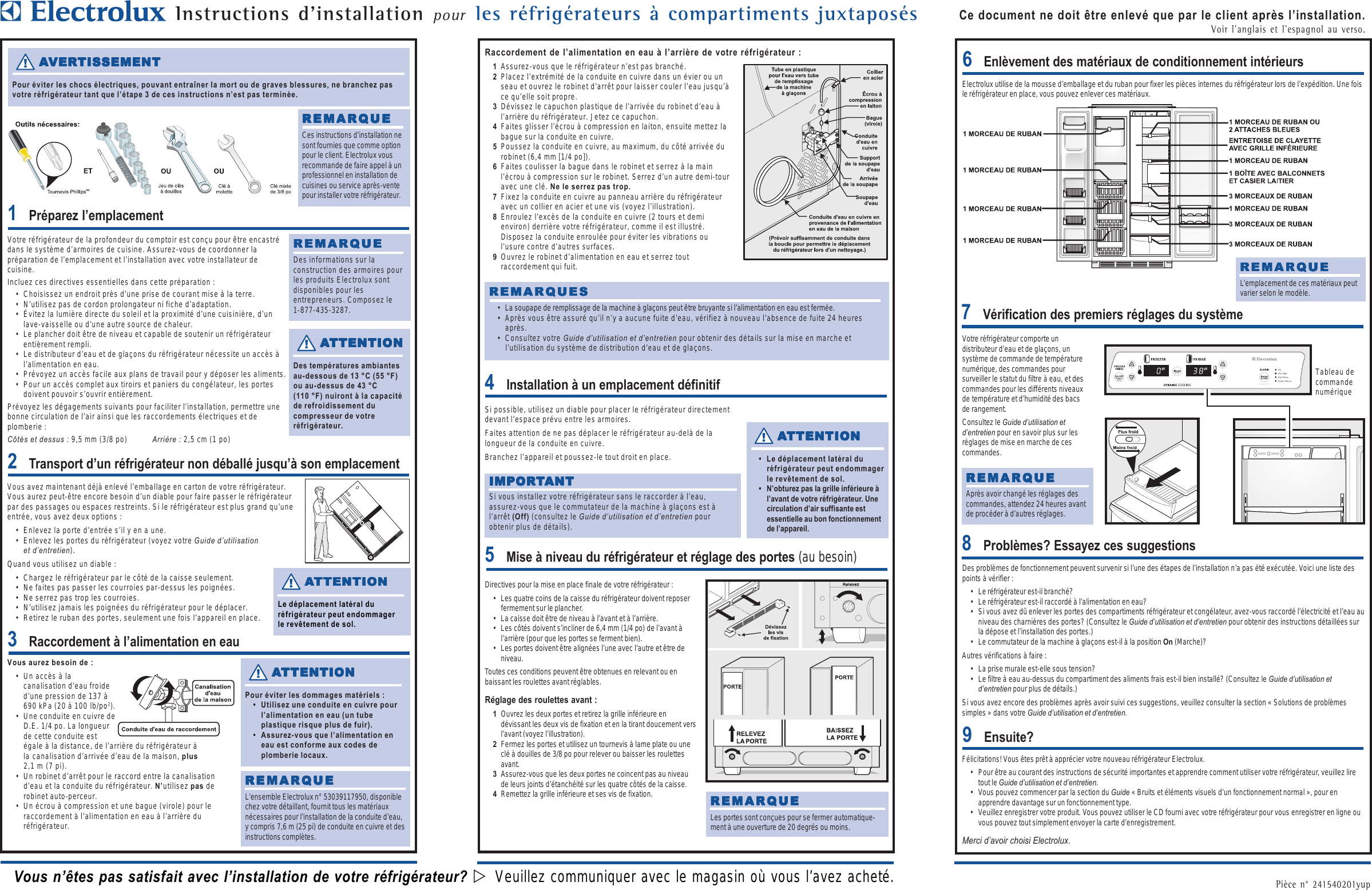 Page 3 of 3 - Electrolux Electrolux-241540201-Users-Manual- E23CS78GSS Install Guide  Electrolux-241540201-users-manual